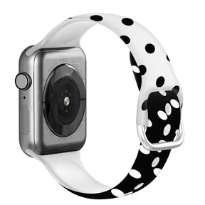 Silicone Printed Watch Band Wave Point for iWatch Series SE/6/5/4/3/2/1