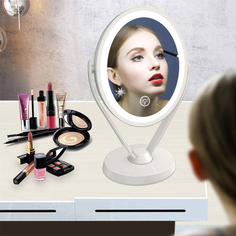 Double Sided 1x/7x Magnification LED Makeup Mirror-White