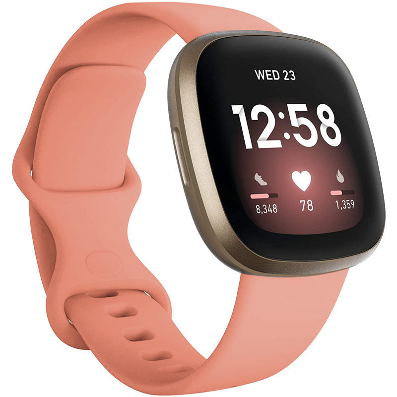 Soft Silicone Sport Replacement Strap For Fitbit Versa 3/Fitbit Sense Small Large-Pink