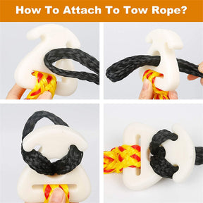 Durable Tow Ropes Water Sports Connector for Hauling Pulling Tubes-YellowRed