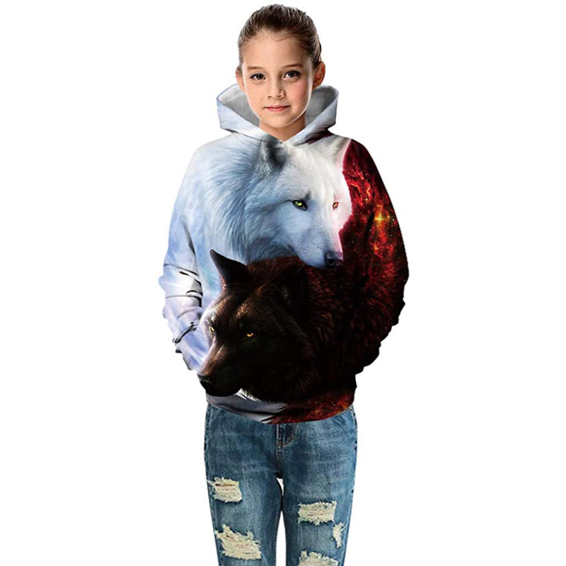 Realistic 3D Print Hoodie for Kids Novelty Sweatshirts Childrens Digital Casual Pullover TZ058