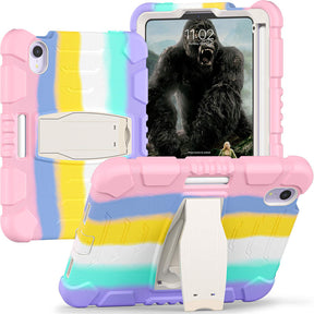 KingKong iPad Case For iPad Mini 6 Three-Layer With Holder-ColourfulPink