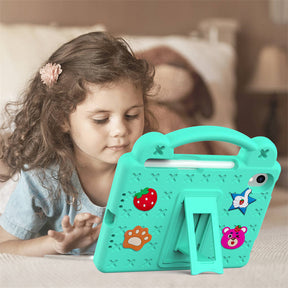 Strawberry iPad Mini 6 Case 8.3 Inch Shockproof Cover with Handle Band Shoulder Strap-MintGreen