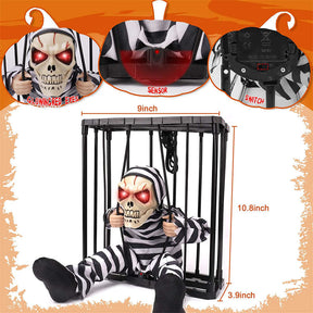 Scary Talking Prisoner Halloween Decorations with Motion Sensor and Light