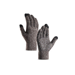 WIWU Winter Woman Gloves Upgraded Touch Screen Anti-Slip Silicone Gel Elastic Cuff Thermal-Coffee White-DZ32