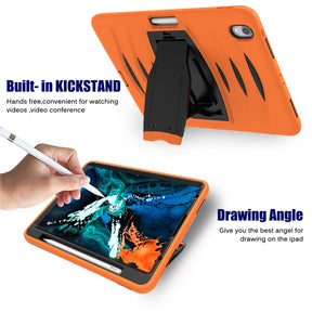 Shock Wave Kickstand Case Anti-Fall Protection With Pencil Holder For iPad Pro12.9 (2018)-Orange