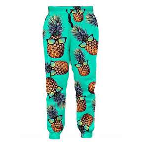 Boys Jogger Pants Funny 3D Graphic Sweatpants Athletic Sports Pants for Kids-Pineapple