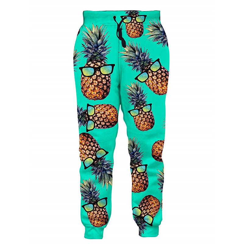 Boys Jogger Pants Funny 3D Graphic Sweatpants Athletic Sports Pants for Kids-Pineapple