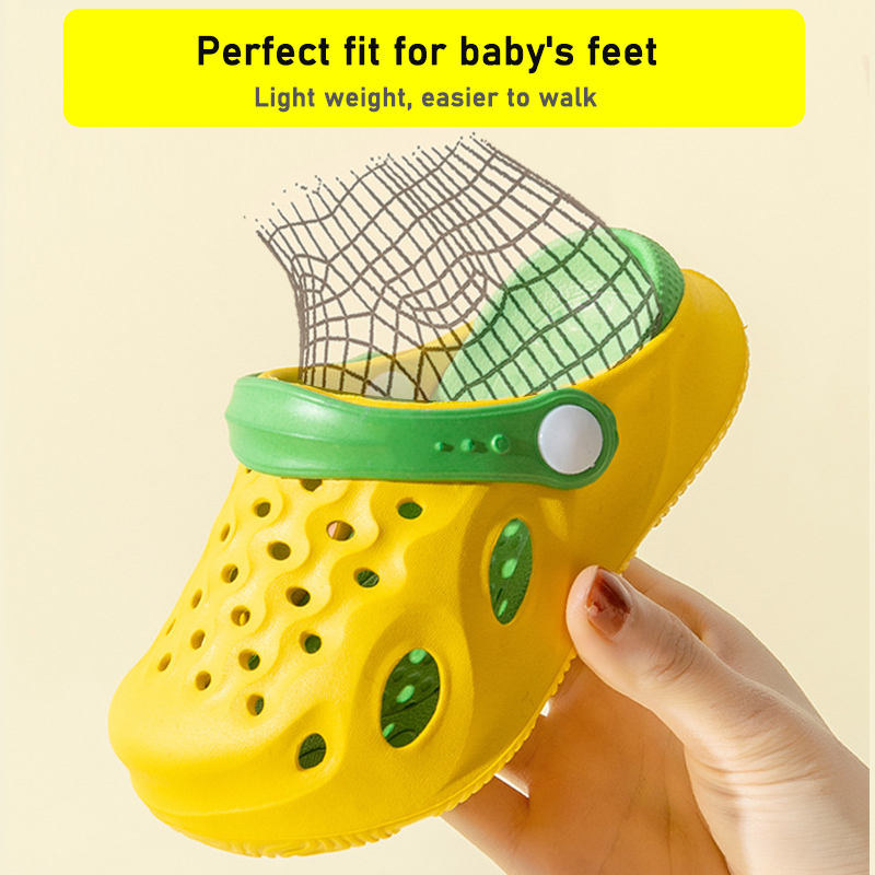 Toddler Boys Girls Clogs Lightweight Garden Slipper Non-Slip-Yellow