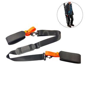 Adjustable Ski Shoulder Straps Handheld Nylon EVA Carrier Straps-D/Orange