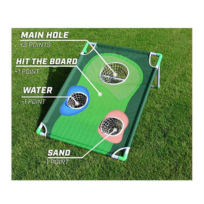 Backyard Golf Cornhole Game Including Board Straw Mat Ball Storage Bag for All Ages