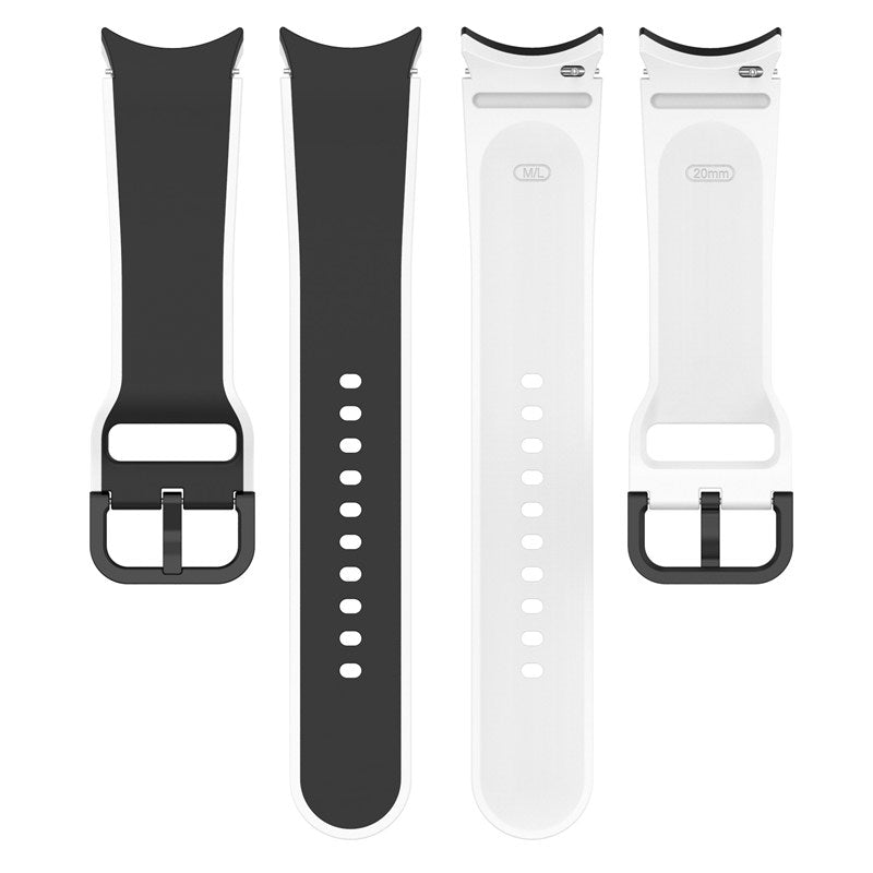 20mm Two Tone Silicone Sports Strap for Samsung Galaxy Watch 5-BlackWhite