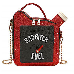 Women Fashion Sequin Crossbody Bag Fun Gasoline Handbag-Red