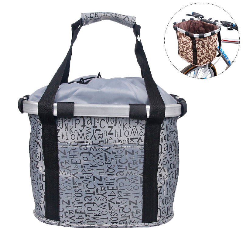 Foldable Detachable Travel Bike Basket for Cats Dogs-Grey