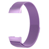 For Fitbit Charge 3 Wristband Milanese Replacement Stainless Steel Watch Band-Light Purple