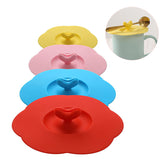 Set of 4 Silicone Cup Covers Heart Shape Multicolored Lids for Mugs Cups