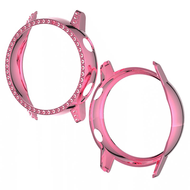 PC Bling Crystal Rhinestone Watch Case Protector For Samsung Galaxy Watch Active 40mm-Pink
