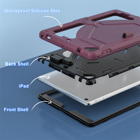 Tablet Case Rugged with Kickstand for iPad 6th/5th Generation 2018/2017-PlumBlack