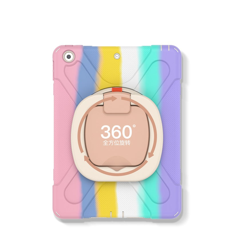 B-OnePiece Tablet Case+Neck Strap For Samsung Galaxy Tab A 10.1 T510/T515 2019-Colorful&Pink