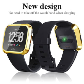 For Fitbit Versa Electroplated TPU Watch Case -Gold