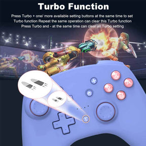 Wireless Controller with Turbo Wake-up Motion Vibratio for Nintendo Switch/Switch Lite/OLED-Blue