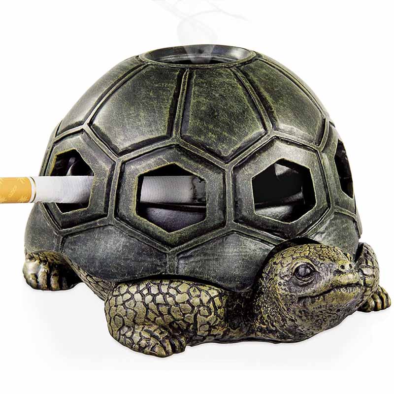 Cigarettes Outdoor Ashtrays with Lid Cute Turtle Ash Tray for Home Office Decor