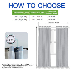 2 Panels Solid Color Blackout Curtains for Living Room-Beige