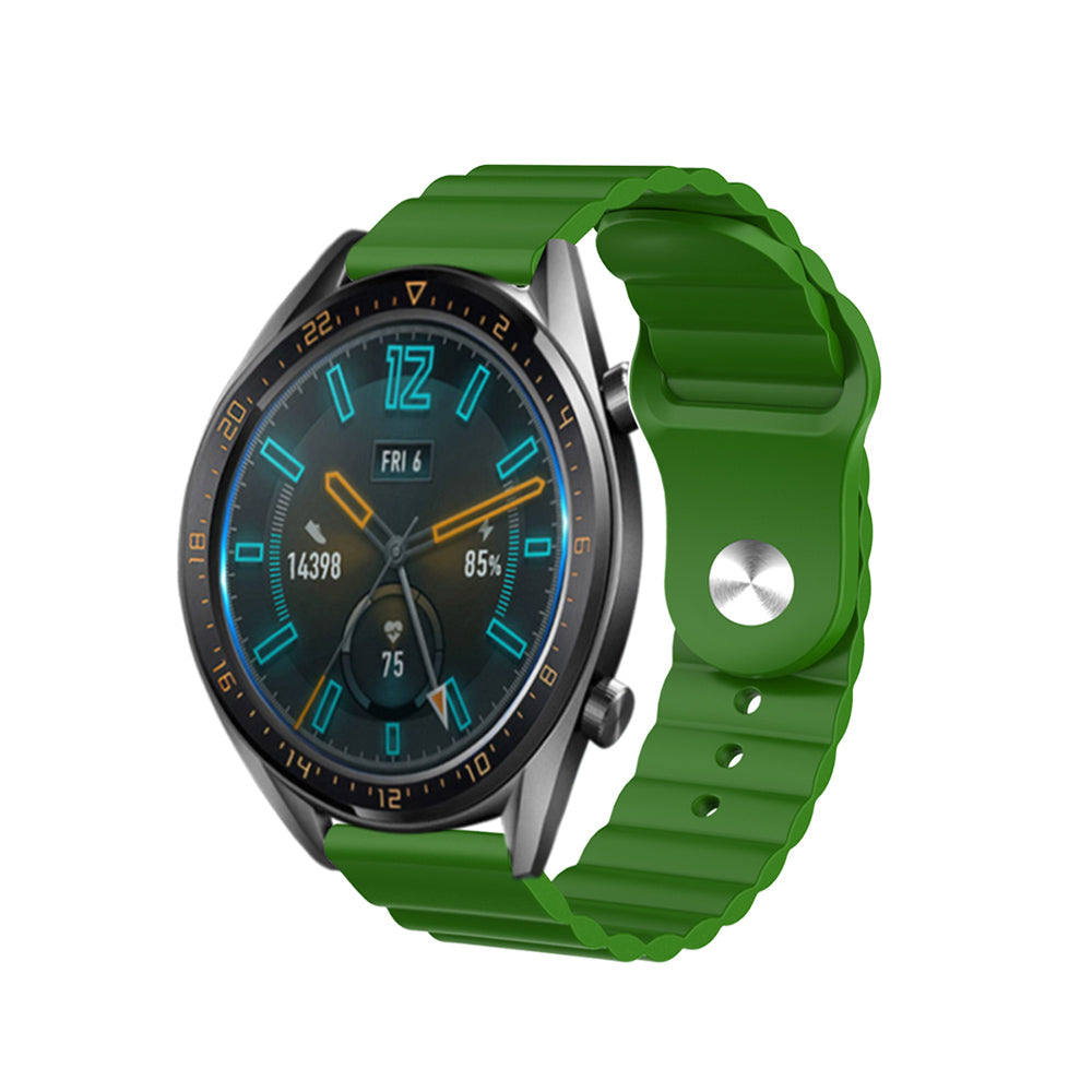 Wave Style Silicone Watch Band For Samsung Galaxy Watch 42/46mm Gear S3 Frontier/Classic(Green)