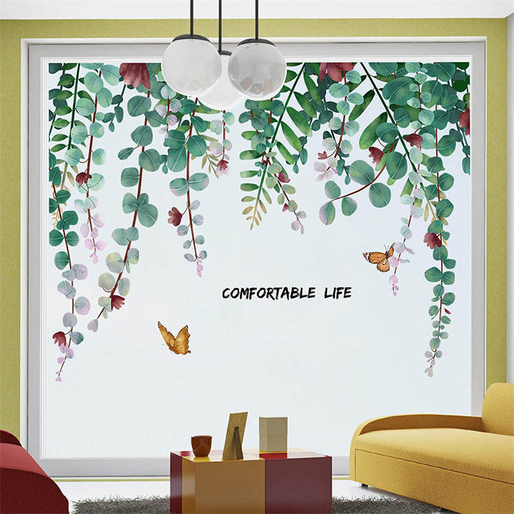 Removable DIY 3D Green Hanging Leaves Vines Home Wall Decoration Sticker