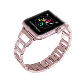 Stylish Diamond Metal Watch Band For Apple Watch SE/6/5/4/3/2/1(Rose Gold)