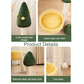 PineTree Cat Tree for Indoor Cats Tower Sisal Scratching Post