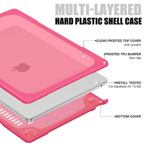 Anti Fall Case Breathable Compatible with Macbook Air 15 2023 A2941-Rose