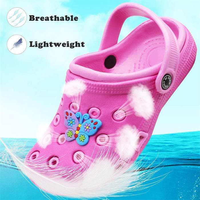 Kids Cute Garden Shoes Cartoon Sandals Children Beach Slipper-RoseRed