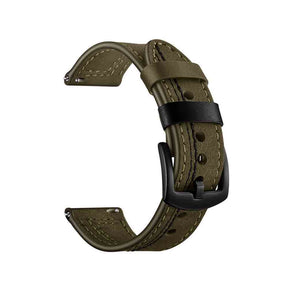 Fashion 7 Line Style Leather Watch Band For Samsung Galaxy Watch 42/46mm Gear S3 Frontier/Classic(Green)