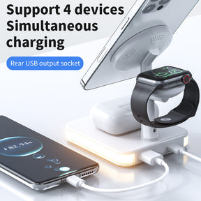 3-in-1 Magnetic Wireless Charger Stand for iPhone 12 iWatch AirPods-Black