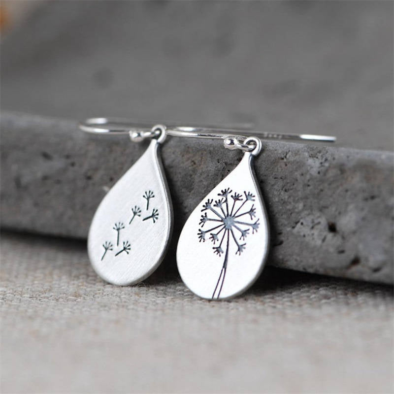 Dandelion Water Drop Earrings for Women Teen Girls