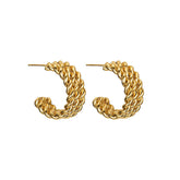Three-layer Twisted Rope C-shaped Earrings for Women