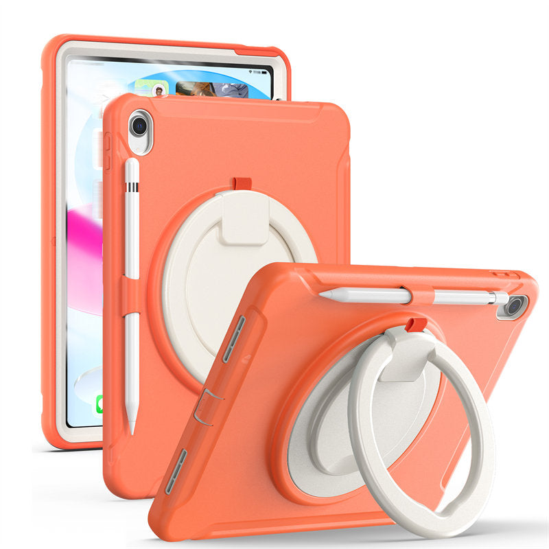 Tablet Case For iPad 10th Full Body Protection with 360¡ã Stand Portable-Orange