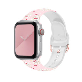 Silicone Printed Watch Band HelloKitty Flower for iWatch Series SE/6/5/4/3/2/1