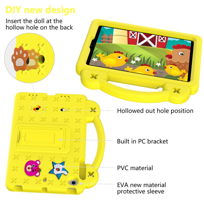 Strawberry Silicone iPad Case Shockproof with Handle for iPad Mini 1/2/3/4/5-Yellow