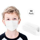 50Pcs Disposable Face Masks For Kids-White