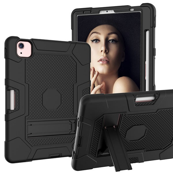 B3 Robot iPad Case Silicone Shockproof Protective Stand Cover For  iPad Pro 11inch (2018/2020/2021) Air4 10.9 Air5 (2021)-Black&Black