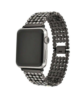 MTX Stainless Steel Watch Band Adjustable Wristbands for Apple IWatch Series SE/1/2/3/4/5/6 For Women-Black