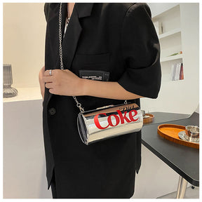 Womens Coca-Cola Cans Shape One Shoulder Messenger Bag-Silver