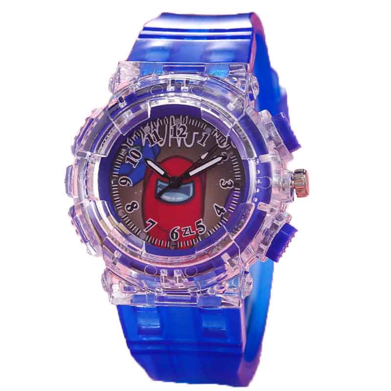 Kids Watch Game Peripheral Colorful LED Light Watch-F