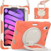 OnePieceB iPad Case For iPad Mini 6 Rugged Shockproof Case With Holder and Shoulder Strap-LivingCoral