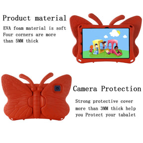 Butterfly Samsung Tablet Case for Galaxy Tab A8 10.5 Inch 2021 (SM-X200/SM-X205/SM-X207)-Red