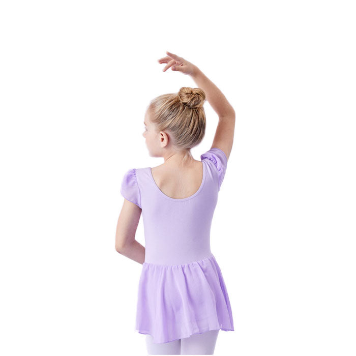 Toddler Ballet Leotard for Girls Dance Flutter Sleeve Skirt Ballerina Dress Outfit-Purple