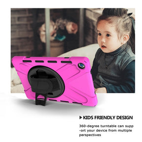 OnePiece Tablet Case Heavy Duty Anti-fall Protective Cover Bulit-in Kickstand For HuaWei MediaPad M6 10.8inch 2019/Matepad 10.8inch-Rose Red