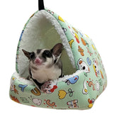 Warm Hamster Plush Bed Hanging Hammock Nest-CartoonGreen